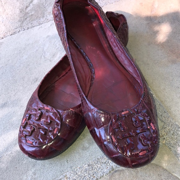 wine colored ballet flats